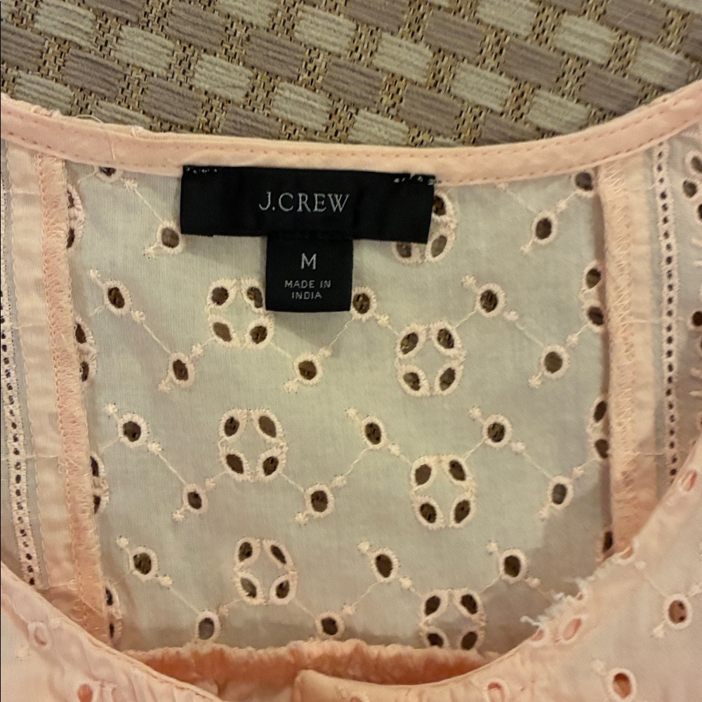 J. Crew Peach Eyelet Blouse - Picture 3 of 5